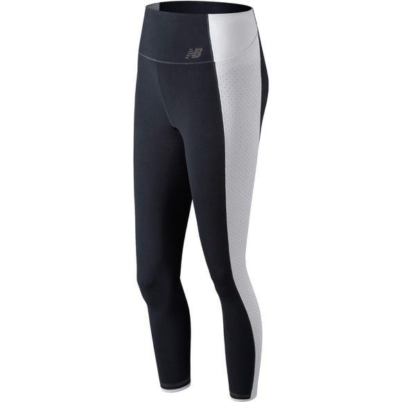 New Balance Womens Lynx Run Tight with Pockets in White/Navy Size Small - Picture 1 of 10